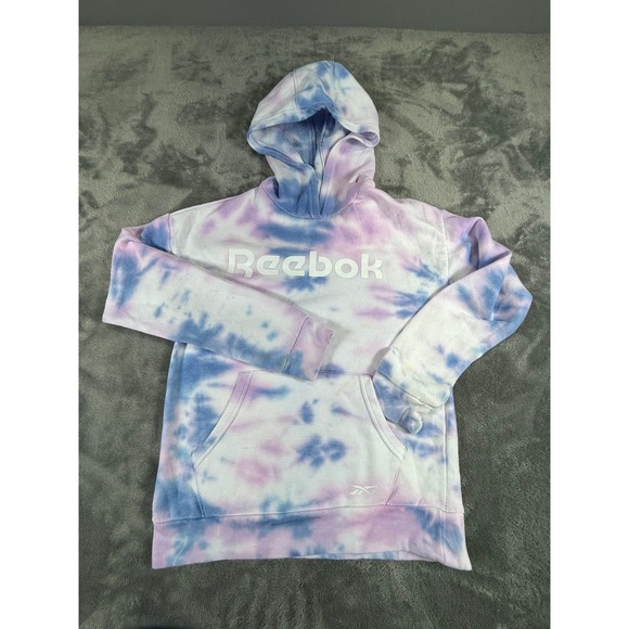 Reebok Other - Reebok Tie Dye Hoodie Sweatshirt Pullover Blue Pink White Youth Size 12